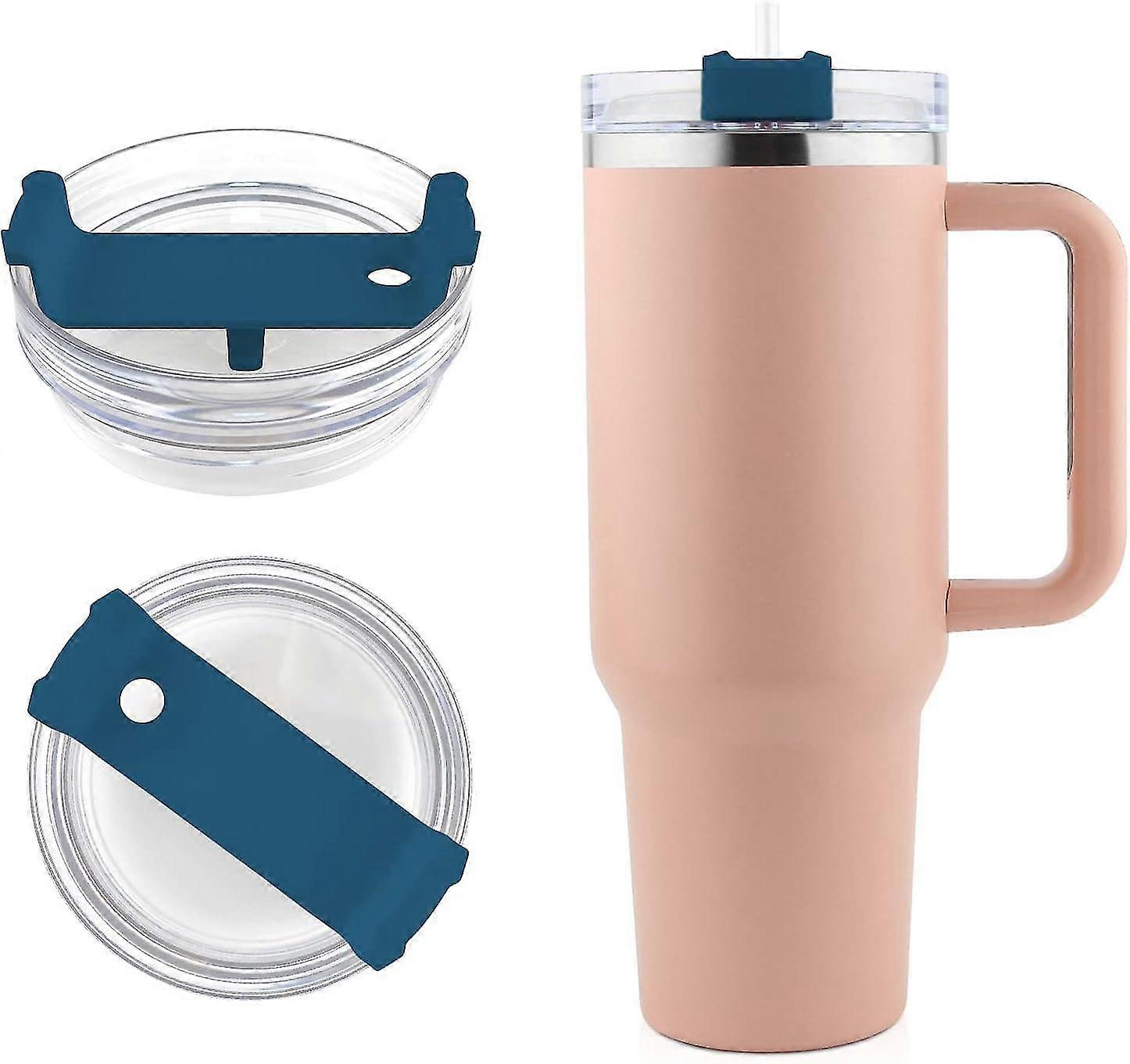 2stk 40 oz tumbler låg kompatibel Stanley, spildsikker stænkbestandige tumbler covers til Stanley og flere kaffekrus