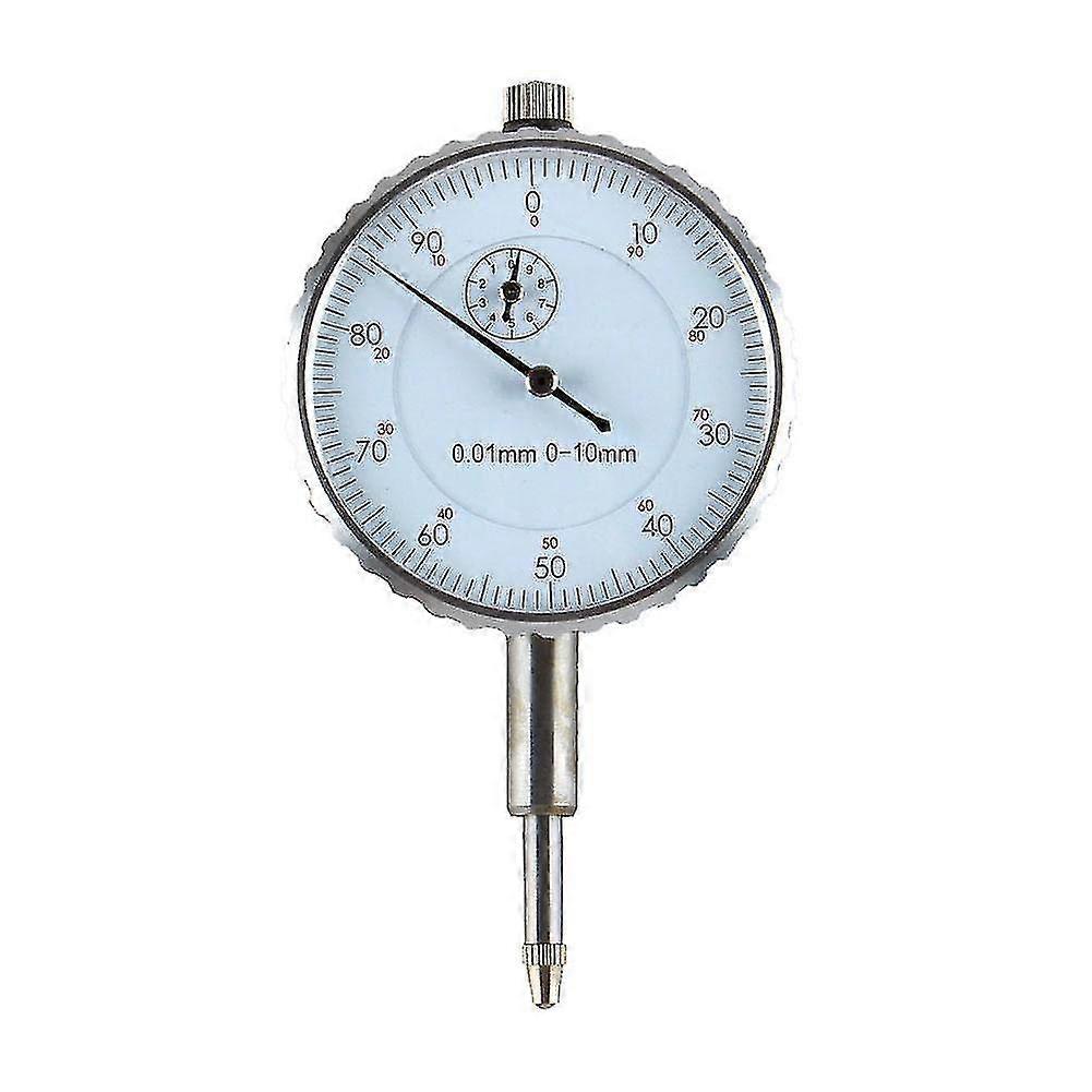 Dial Indicator 0-10mm External Measurement 0.01mm Precision Clock, 1 Pack, White