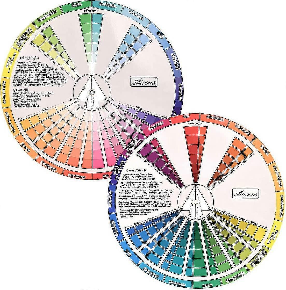Color Circle Disc Color Wheel, Paint Mixing Learning Guide Art Class Teaching Tool Wheels