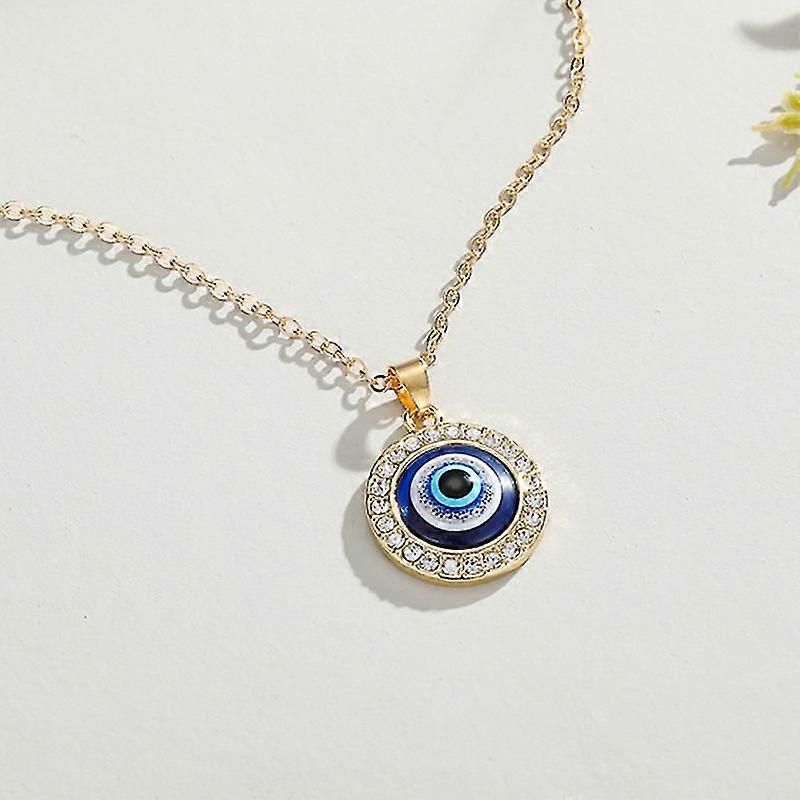evil Eye - With Rhinestones, Gold Necklace