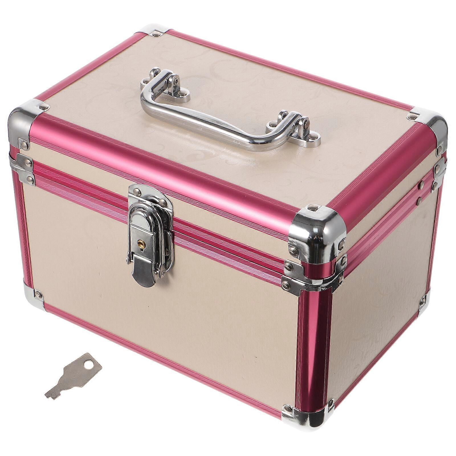 Metal Tool Box Layered Organizer Tool Storage Box Cosmetics Tool Box with Handle