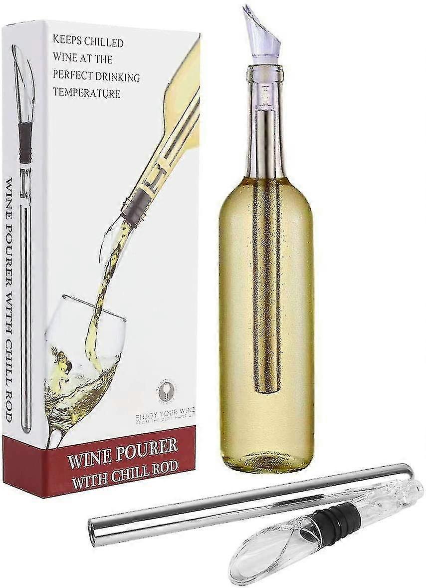 Wine Cooler,wine Chiller With Stainless Steel Wine Pouer And Chill Rod,wine Bottle Cooler Stick