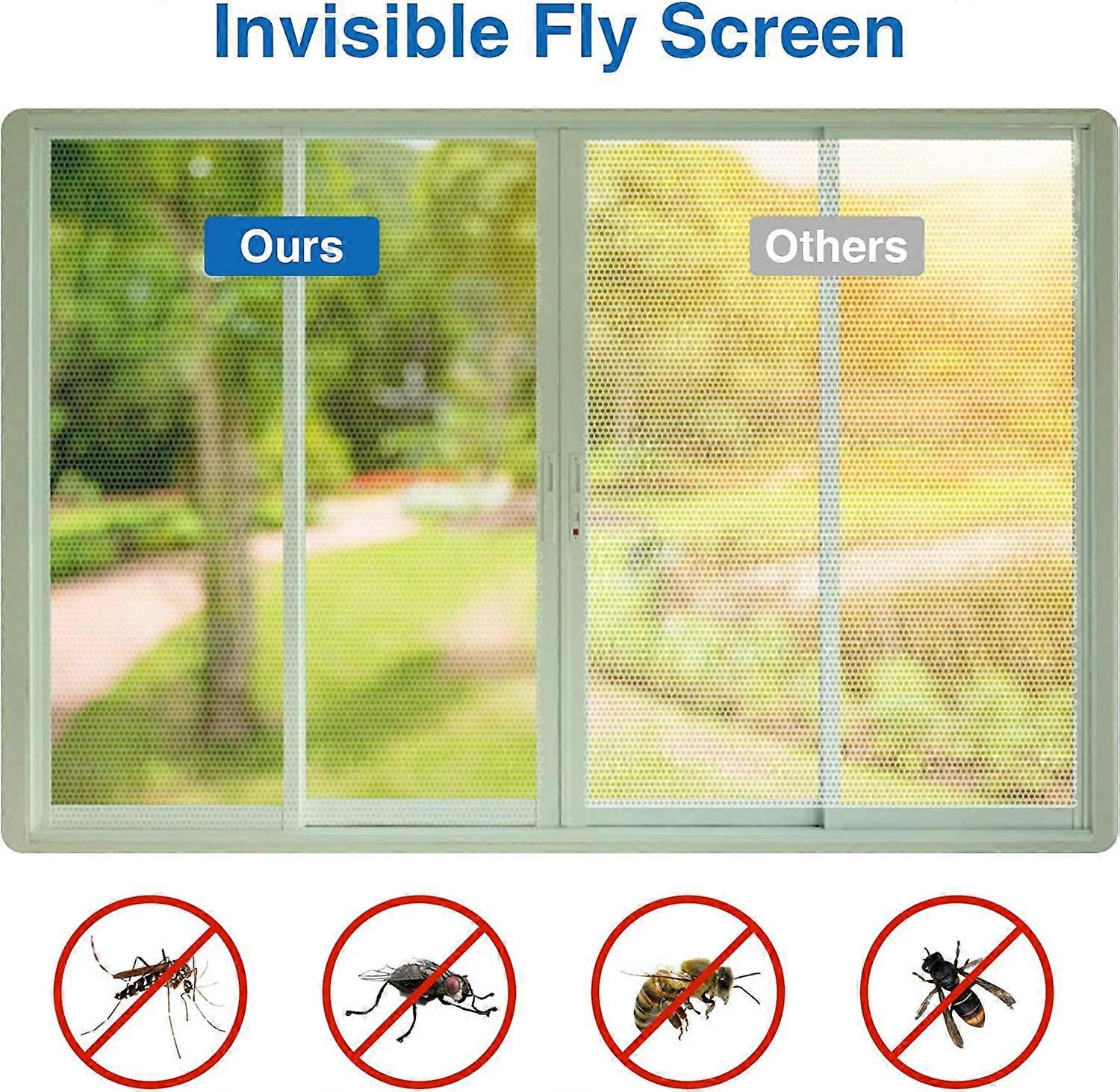 Most Invisable Fly Screen Fly Screens for Windows, 2PCS Universal Window Net (1.52m), Adjustable ...