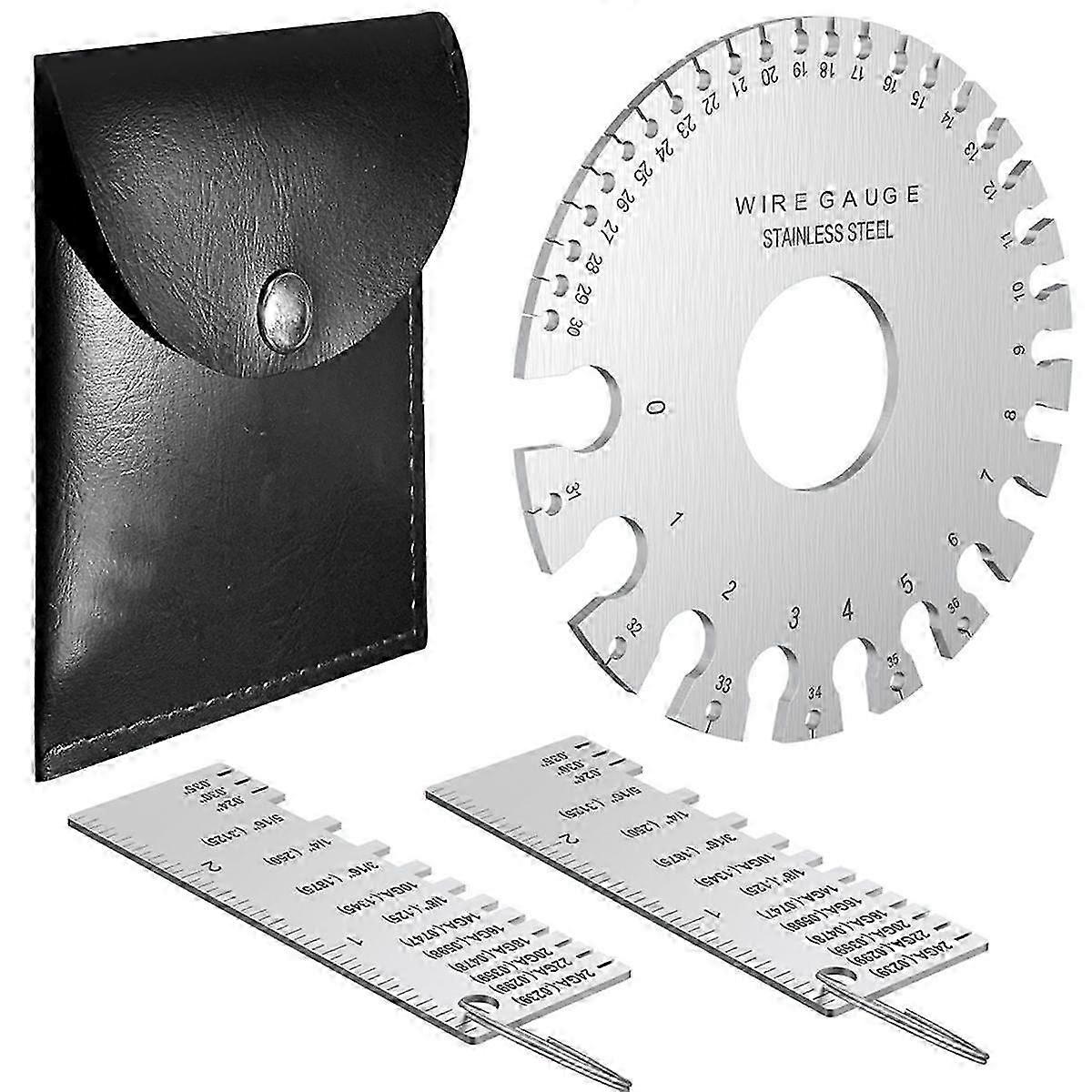 Professional Wire Gauge Measuring Tool, Metal Gauge Thickness Tool, Thickness Gauge And Double Sided Round Plate Gauge A