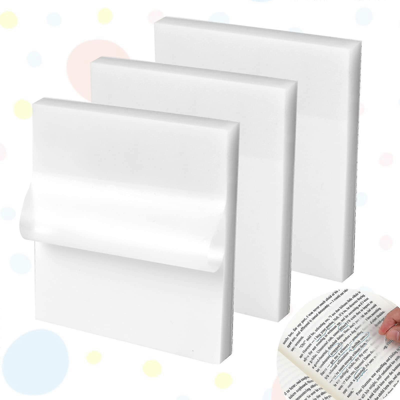 Sticky Notes Set, 150 Sheets Transparent Sticky Notes, Self Adhesive Clear Sticky Note Square, Waterproof Translucent-MXBC