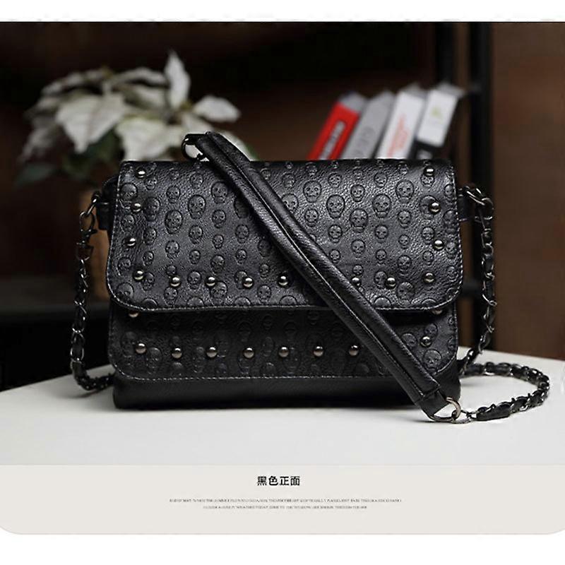 JIEROTYX Inghilterra Stile Cranio Donna Borsa A Tracolla In Pelle Piccolo Cranio Borsa A Tracolla Catena di Lusso Frizione Da Donna Borse Designer Goccia