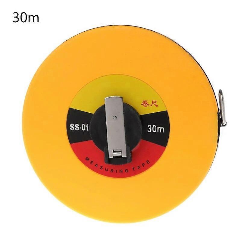 Ruban à mesurer en fibre 10/15/20/30m Disque portatif Règle flexible Mesure de montage