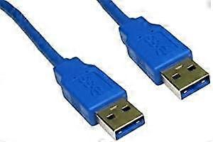 USB 3.0 A to A Male Cable Flat Plug End Superfast Data Transfer Sync Wire for External Hard Drive Enclosures, DVD, Blu-ray, PC, Laptop