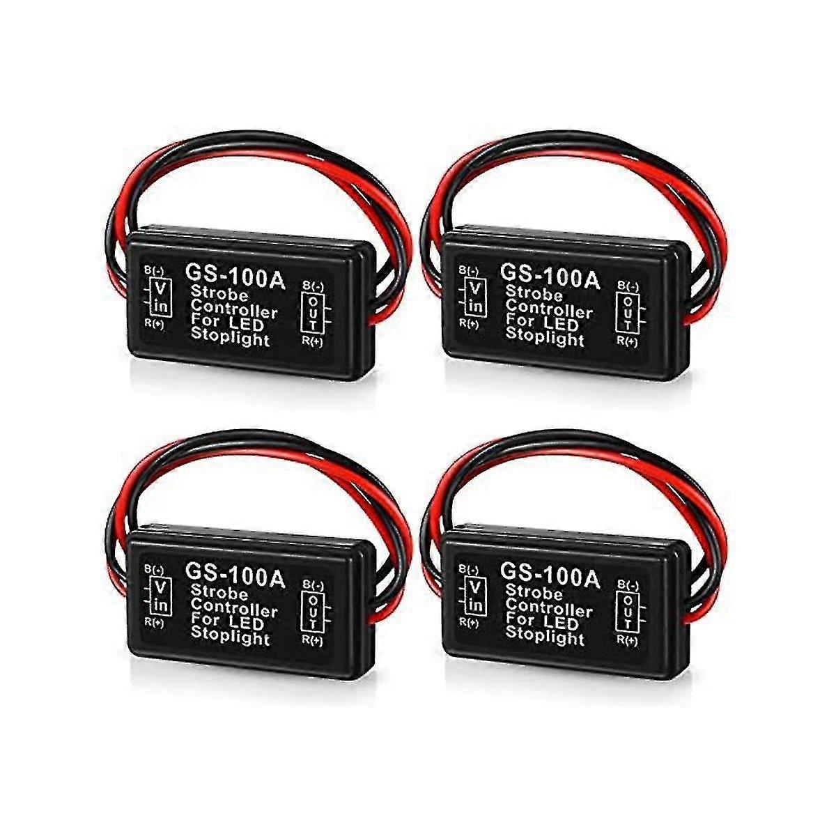 Gs-100a Brake Light Flasher Module, Dc 12-24v 2a 24w High Brake Controller Tail Lamp Safety Prompt