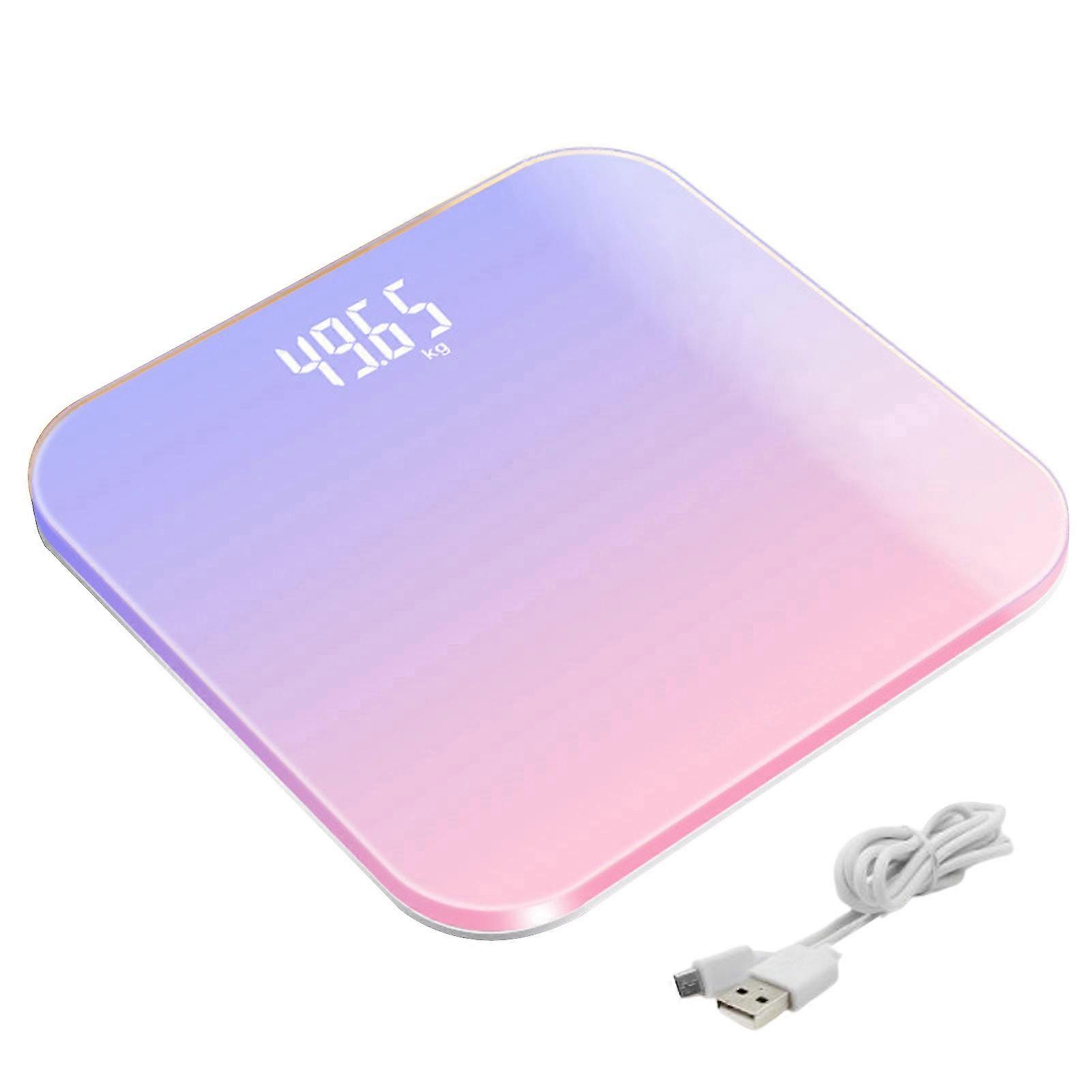 Weight Scale Electronic Balance Round Edge Gradients Color LED Bathroom Floor Digital Body Scale for Home
