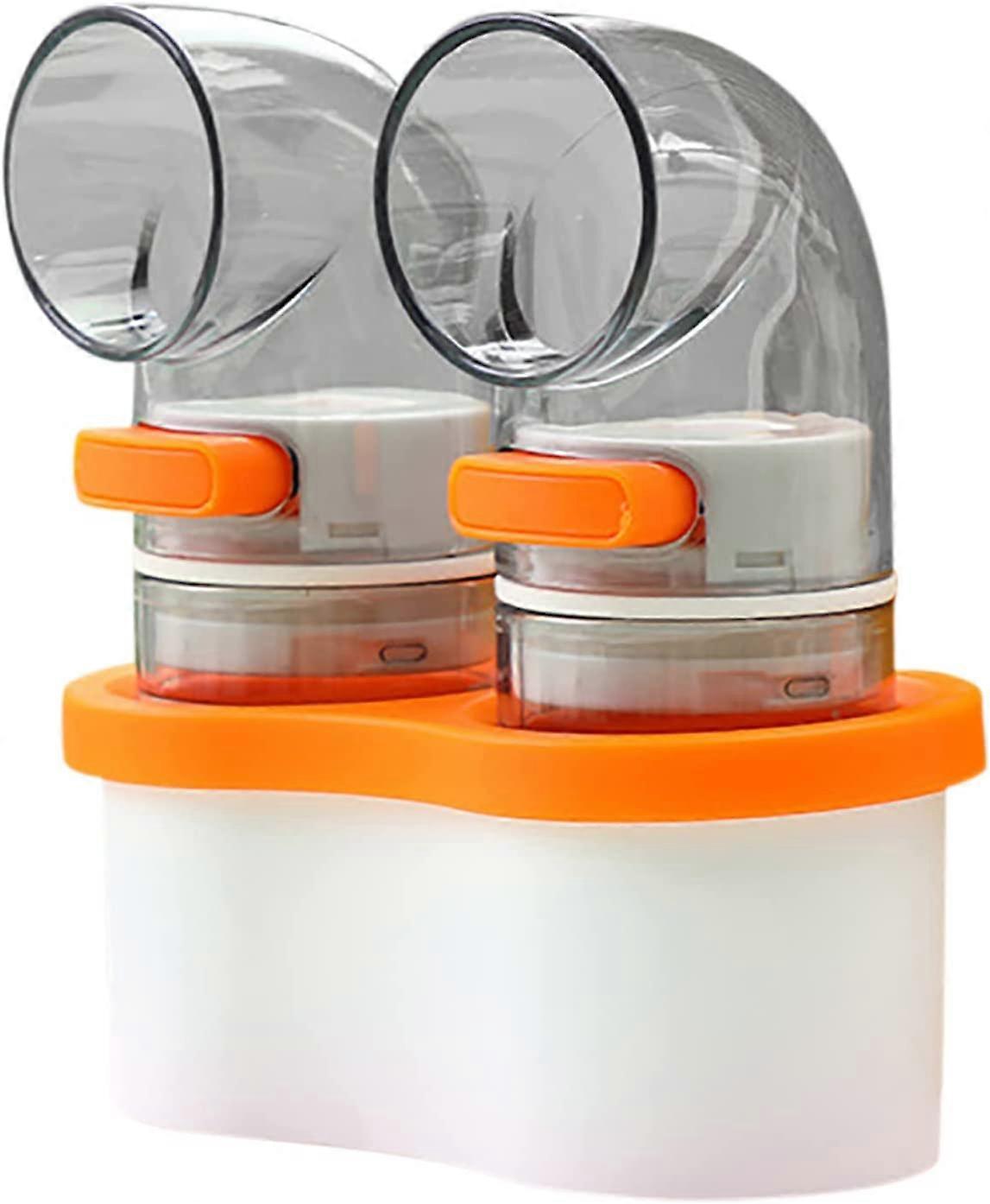 Salt and Pepper Shaker Set, Press Type Ration Quantitative Seasoning Bottle Measuring Performance Bottle Container Ration Spice Dispenser (D-8D)