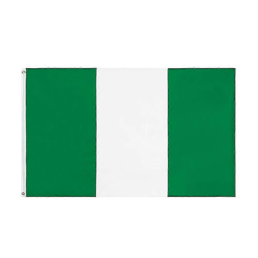 大きいナイジェリアの国旗90x150cmポリエステル二重側面は装飾のための緑の白いngのナイジェリアの旗を印刷した