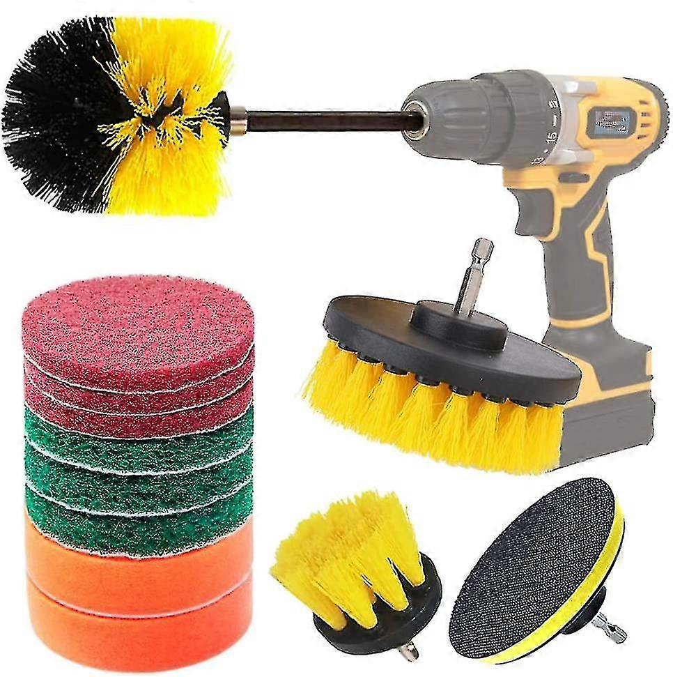 Drill Brush Attachment Kit, 13 Pcs Drill Brushes Set Power Scrubber Polishing