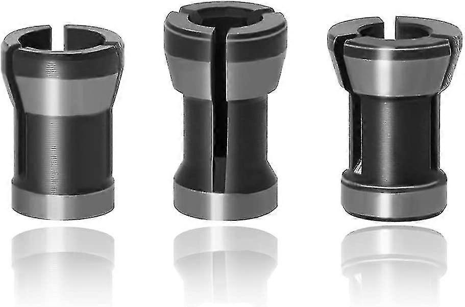 Router Collet Chuck, 6mm 6.35mm 8mm Router Bit Collet Chuck Clamping Adapter For Woodworking  Engraving Trimming Carving Machine Tool(3pcs, Blac Z