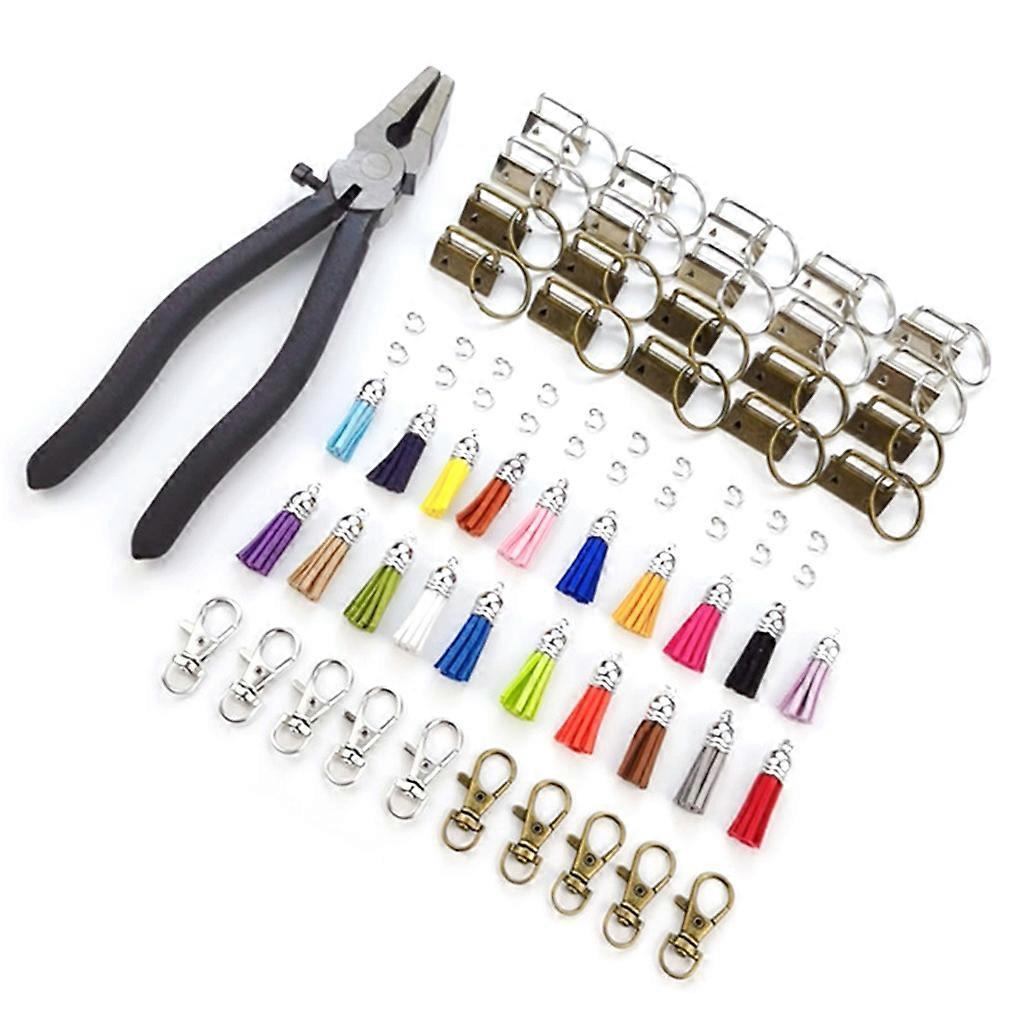 70pcs/Set Key Lanyard Hardware Set Keychain Wristlet Making Hardware Supplies