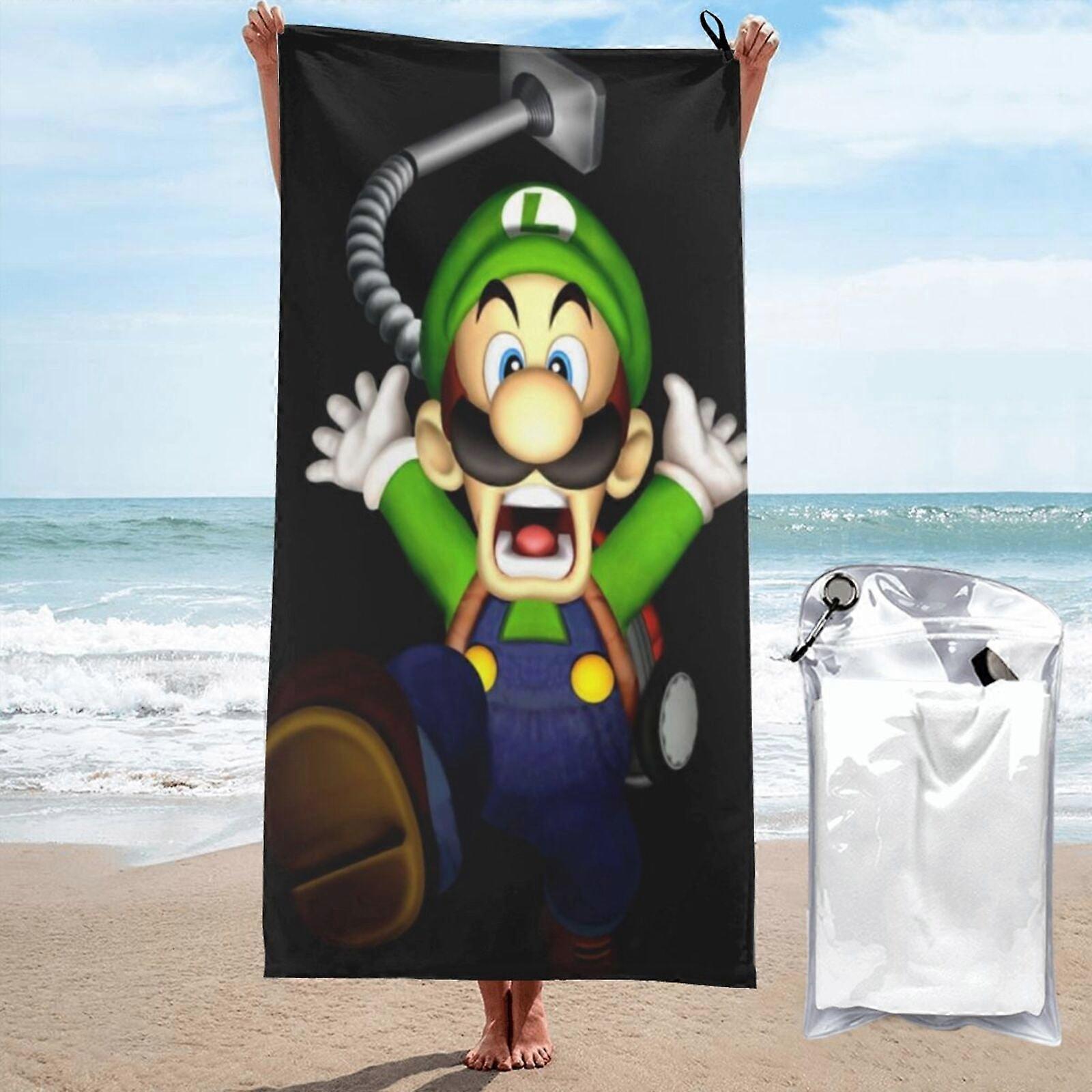 p875Luigui Mansão Praia Toalha Absorvente Toalha Grande 3D Toalha dos desenhos animados LXMT3058