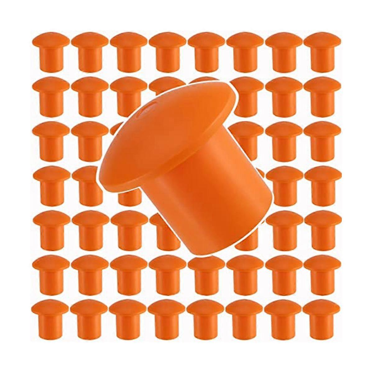 80 Pcs Rebar Caps, Mushroom Rebar Safety Cover, Orange Rebar Covers Caps for Rebar Stake, Rebar Siz