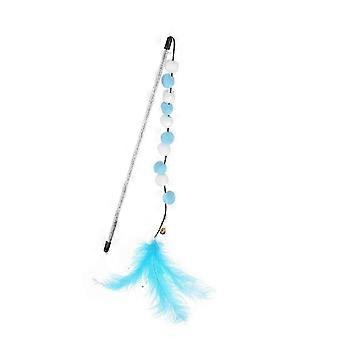 Kitten Interactieve Kat Speelgoed Veer Katten Teaser Stok Toverstaf Huisdier Intrekbare Veer Kat Accessoires Bel A03
