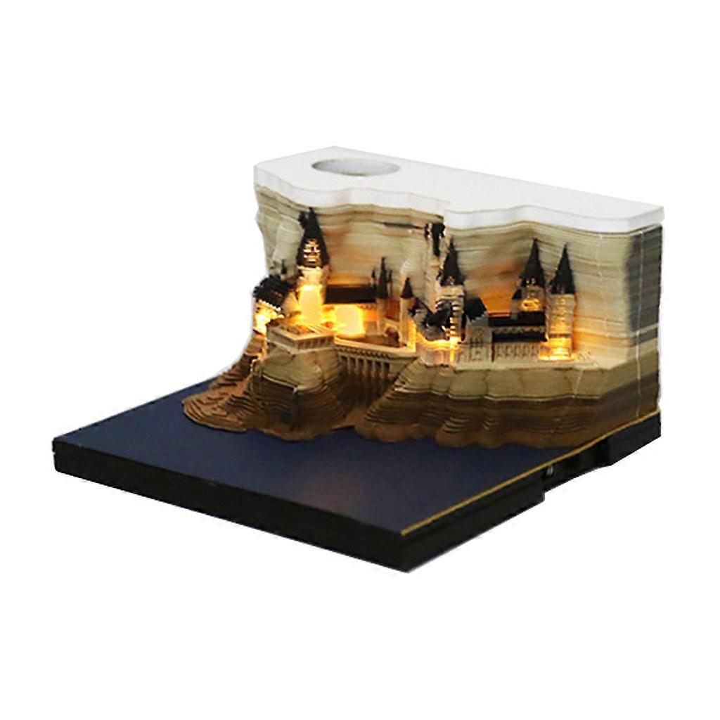 1Pc Memo Pads Paper Art with Light Castle 3D Stick Notes Convenience Stickers Papers Card Craft for Creative DIY Post Notes Notepad