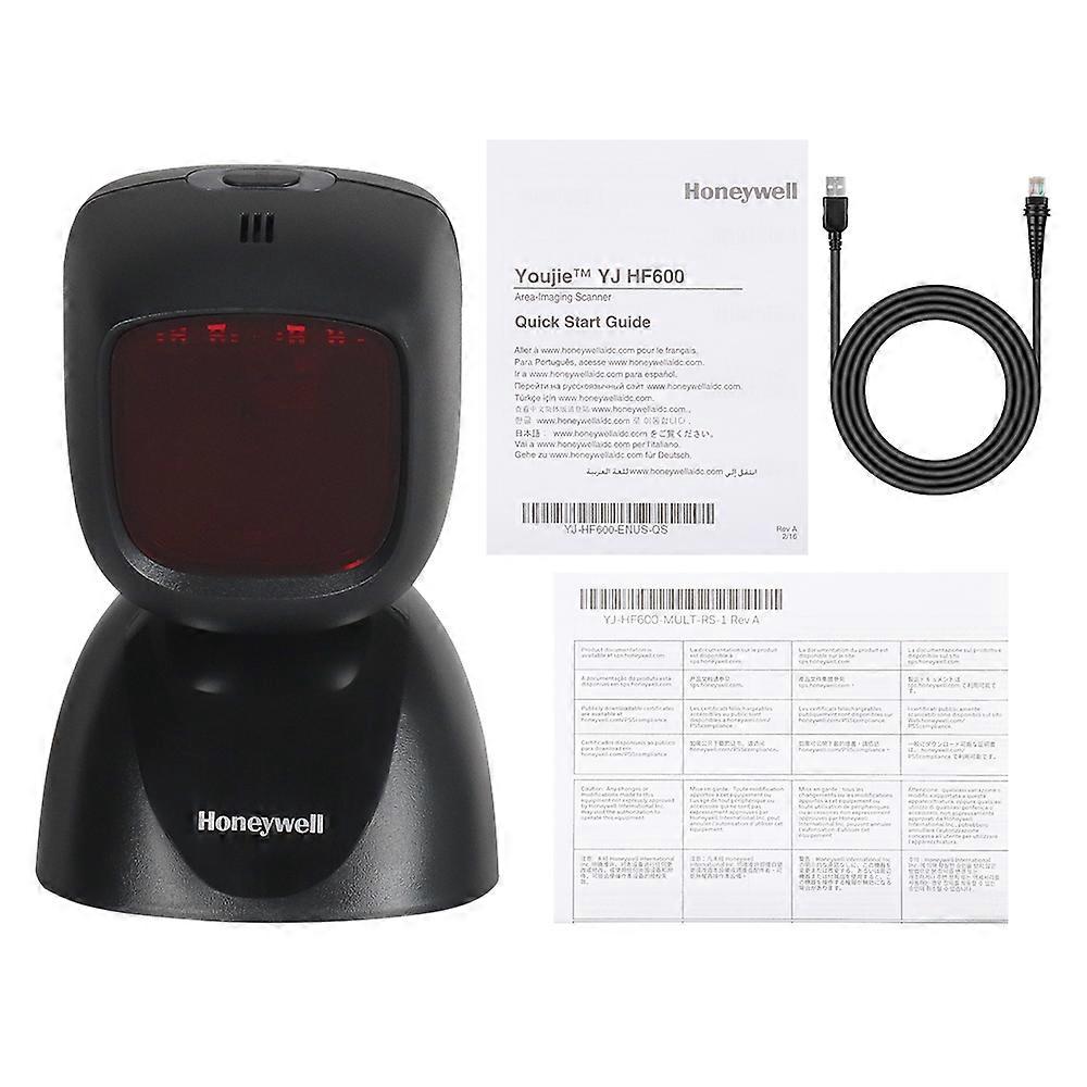 2D Barcode Scanner Youjie HF600-1-2USB Area-imaging Code Reader with USB Cable