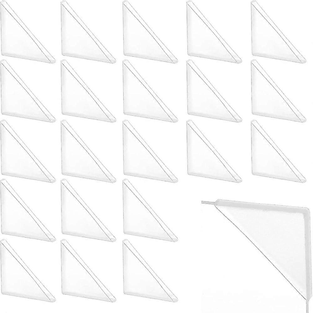 50 Pcs Transparent Photo Corners 1.361.36" Clear Plastic Corner Protectors Picture Frame Mounting Corners for DIY Album Scrapbook Journal Photographs