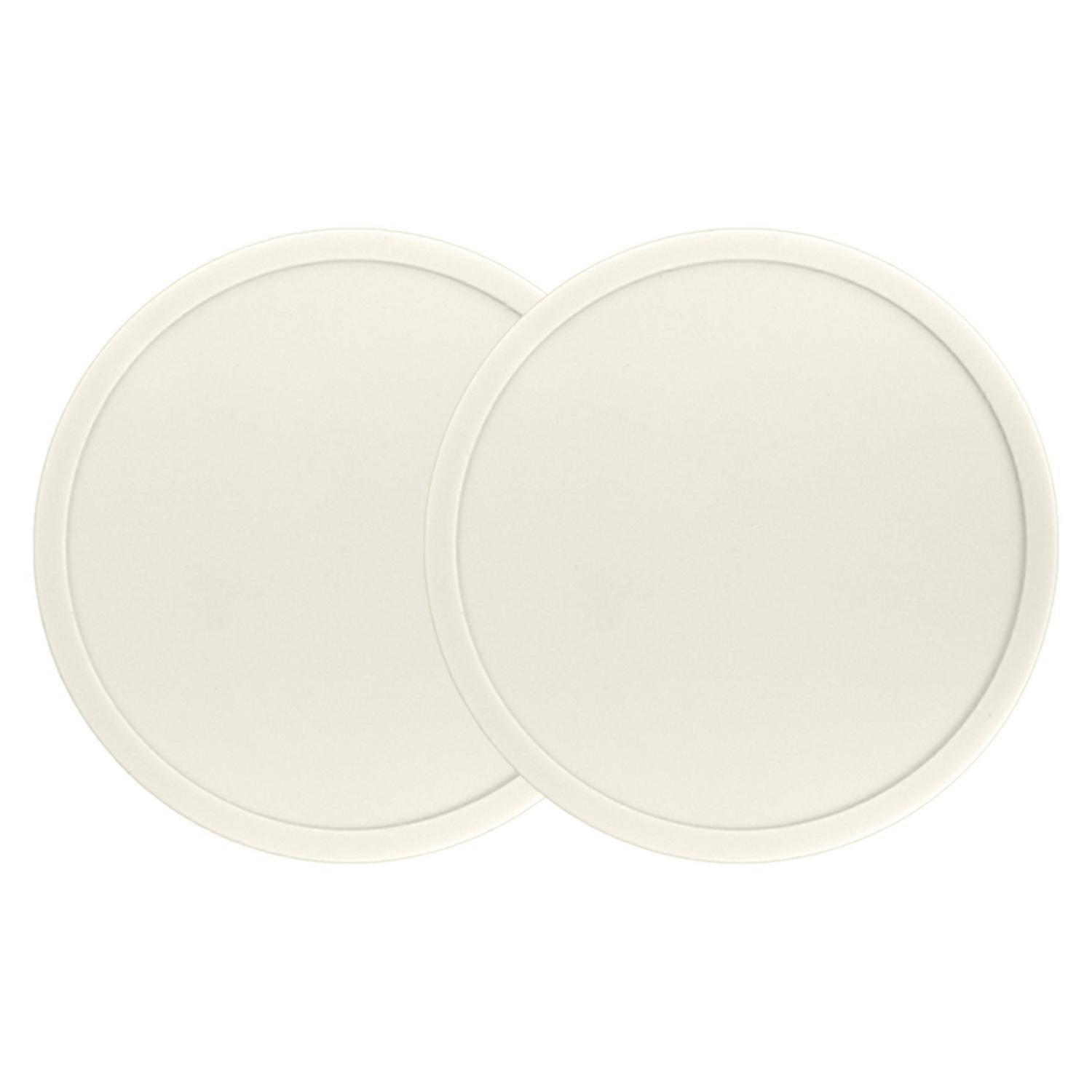 2Pcs 10CM Silicone Coaster Heat-resistant Non-slip Raised Edge Spill-proof Countertop Round Drink