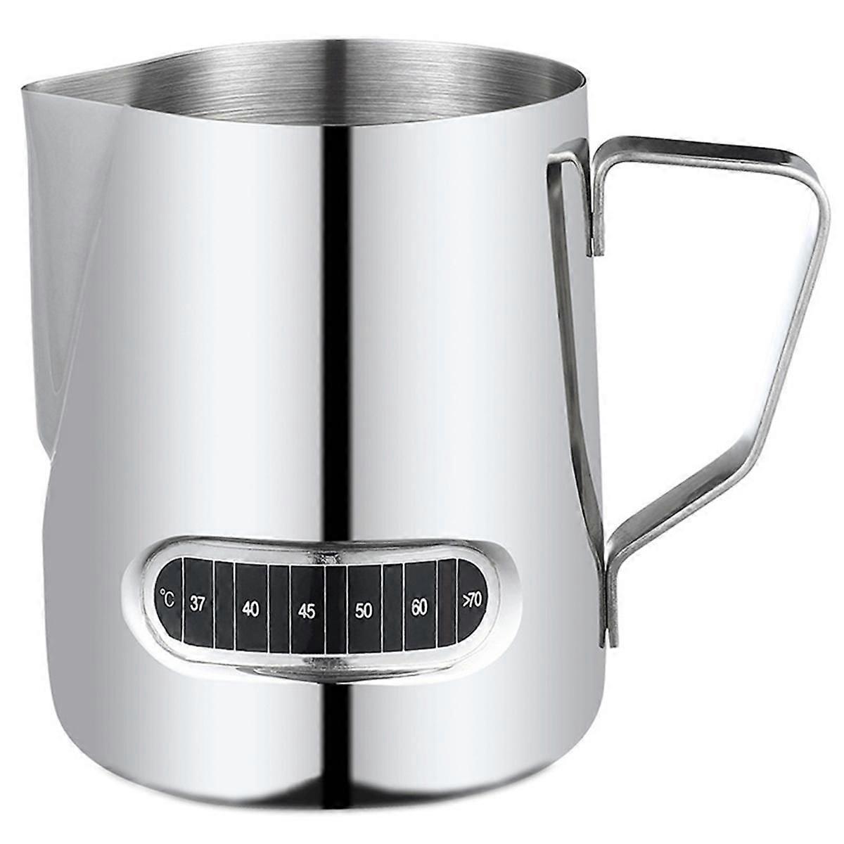 Milk Frother Temperature Display Milk Frother Pot and Cup for Latte Art 350ml
