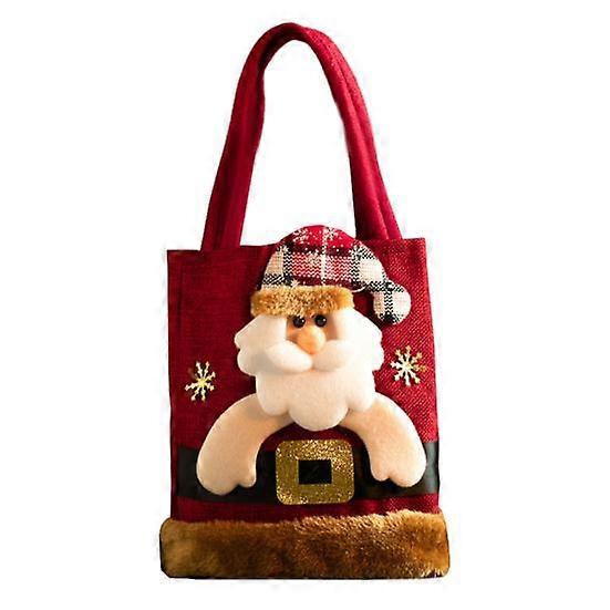 Christmas Gift Bag 3D Santa Claus Snowman Deer Candy Bag Reusable