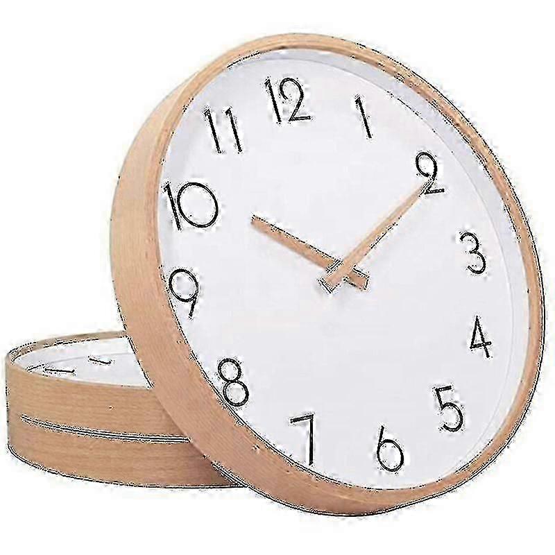 Cichy zegar literacki z litego drewna, prosty design, nordycki drewniany zegar, drewniany zegar ścienny-dobry