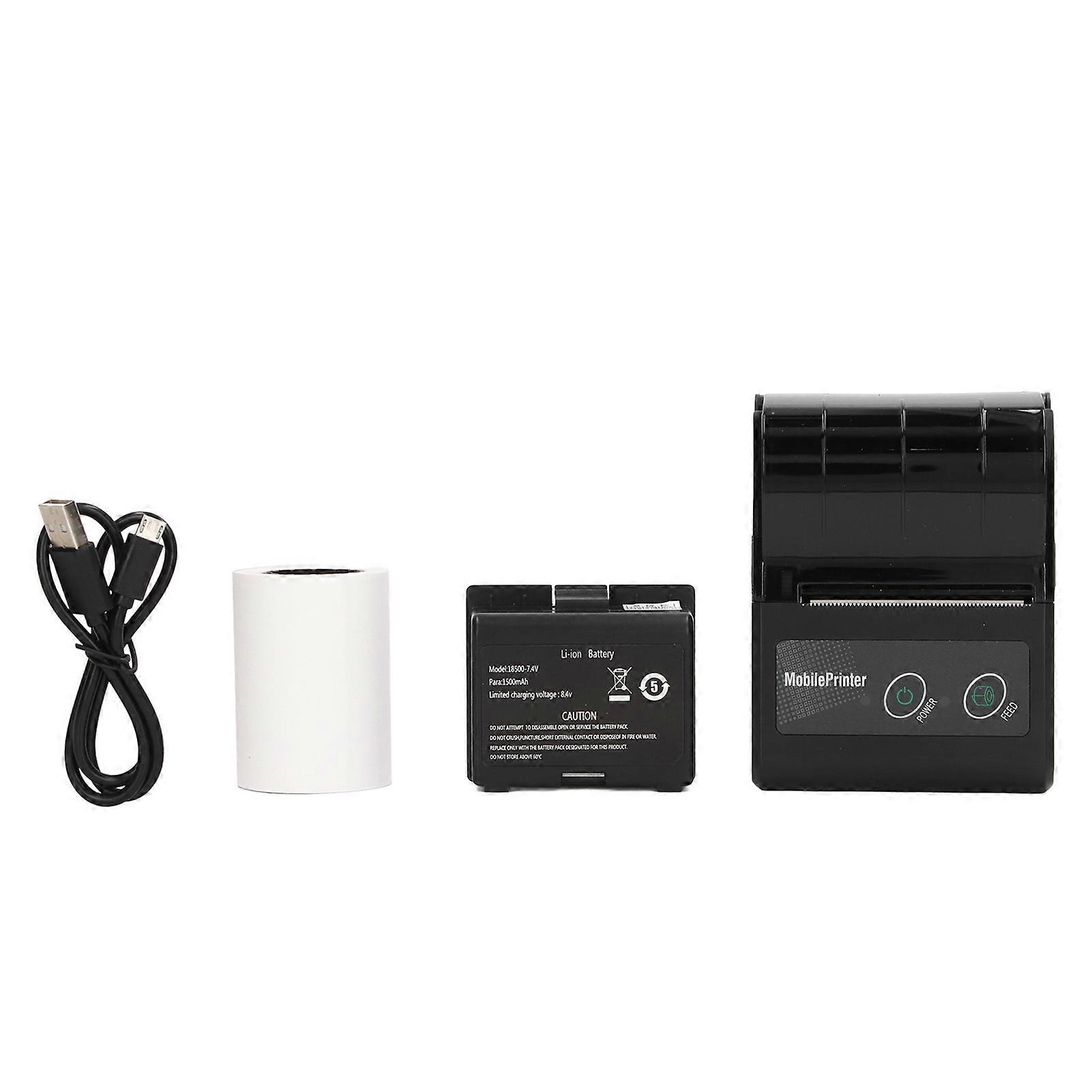 Bluetooth Receipt Printer Smartphone Control 200dpi Thermal Label Printer Receipts Printer with 1 Roll Printer Paper