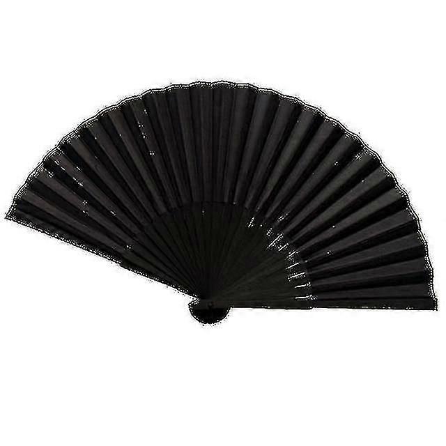 Black Cool Antique Fan, Black Plain Folding Fan
