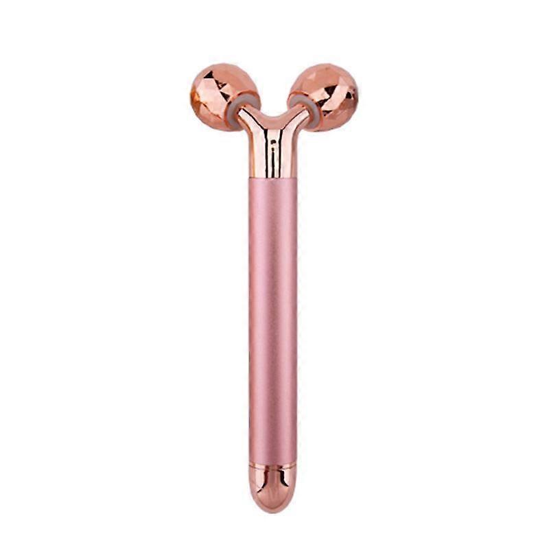 Electric Jade Roller 3D Roller Facial Roller & Face Massager, Rose Quartz