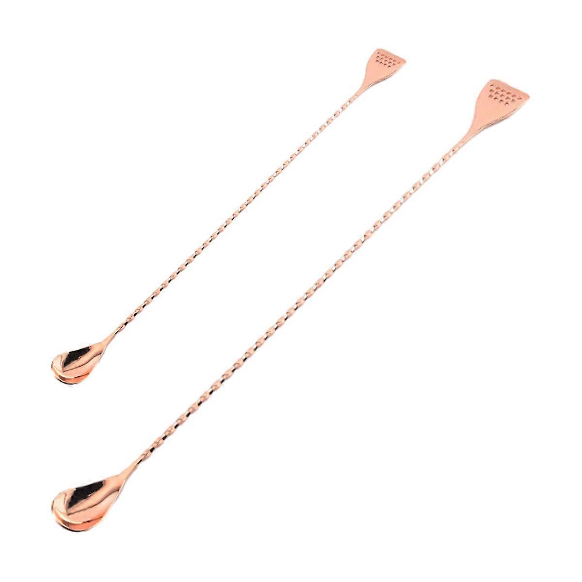 Stainless Steel Cocktail Spoon Set, Spiral Pattern