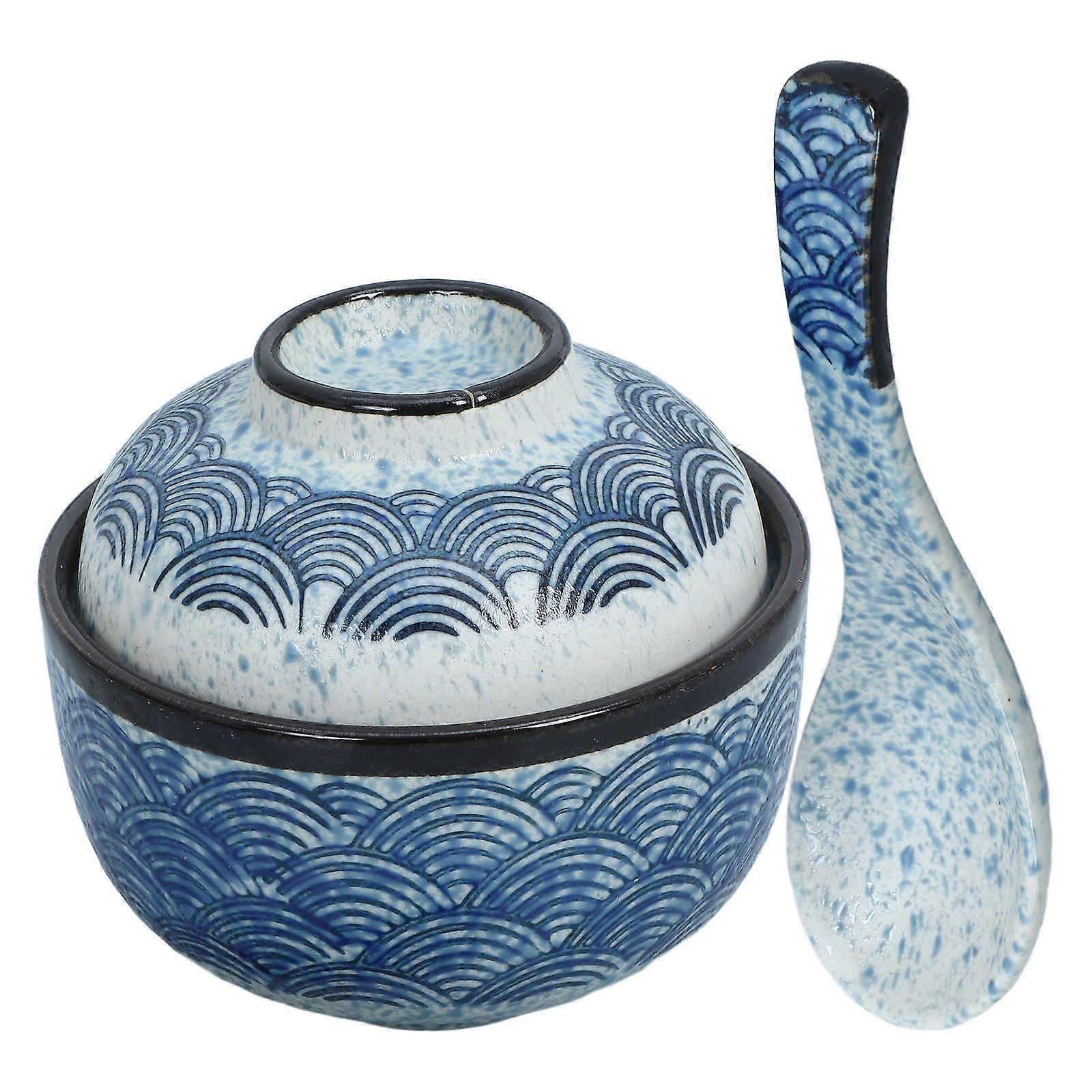 1 ensemble de bols à soupe de style japonais, bols à soupe couverts, bols à soupe multifonctions avec cuillère