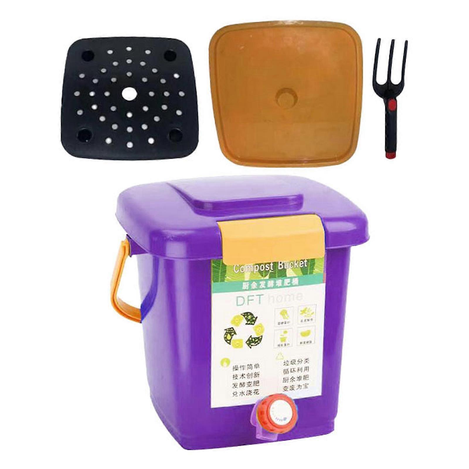 Kitchen Waste Compost Bucket Trash Can Creative Thickened Handle Multifunction