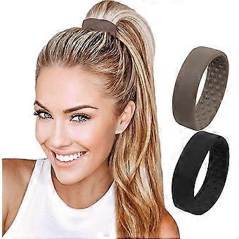 2pcs silicone pieghevole elastico elastico per capelli, donne ragazze magica coda di cavallo titolare, cravatta per capelli elastici, corda fascia a coda di cavallo
