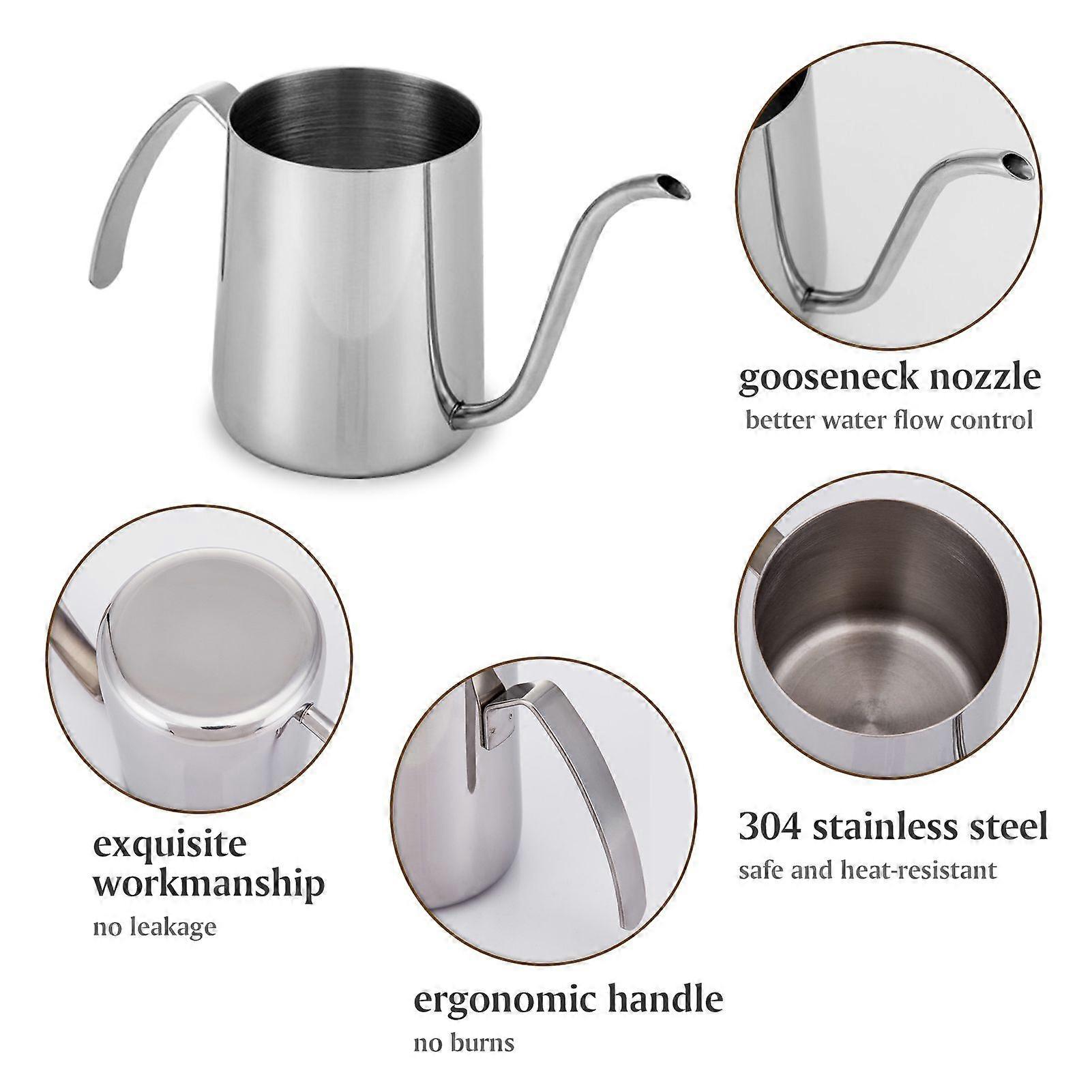 350ml Stainless Steel Hand Drip Coffee Kettle Gooseneck Pour over Coffee Kettle Tea Kettle
