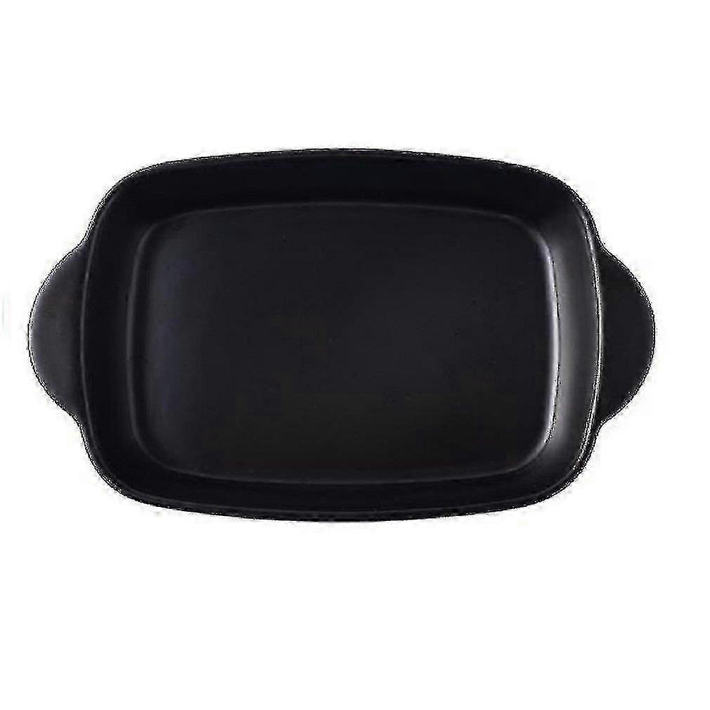 Dinner Plate Nordic Ceramic Binaural Baked Rice Dish Rectangular Baking Bowl Baking Dish Baking Mold Oven Dinner Plate