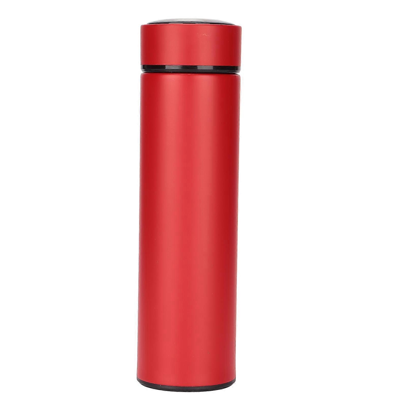 Water bottle insulation food grade stainless steel material safe and easy to clean removable filter 500ml water bottle no temperature display red