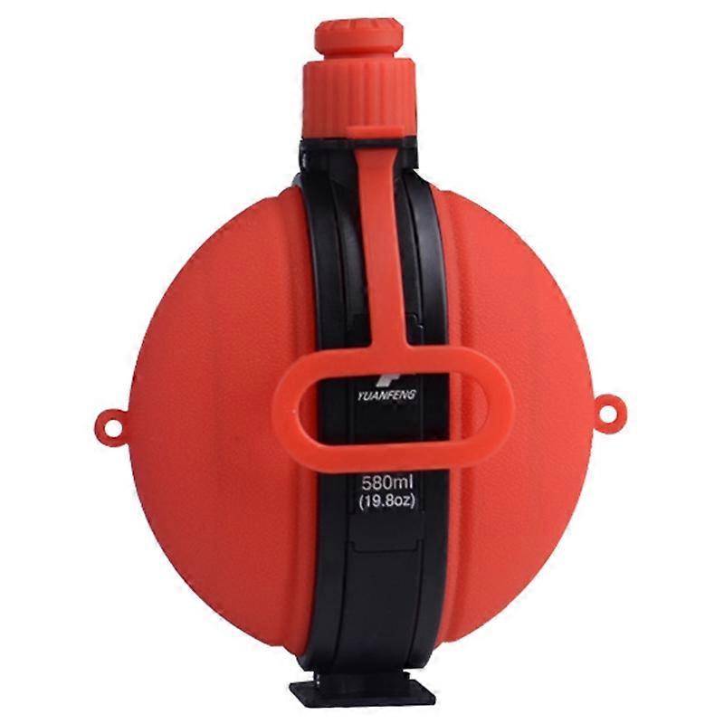 580ml Collapsible Silicone Water Bottle with Compass (No FDA,BPA-Free)-Red