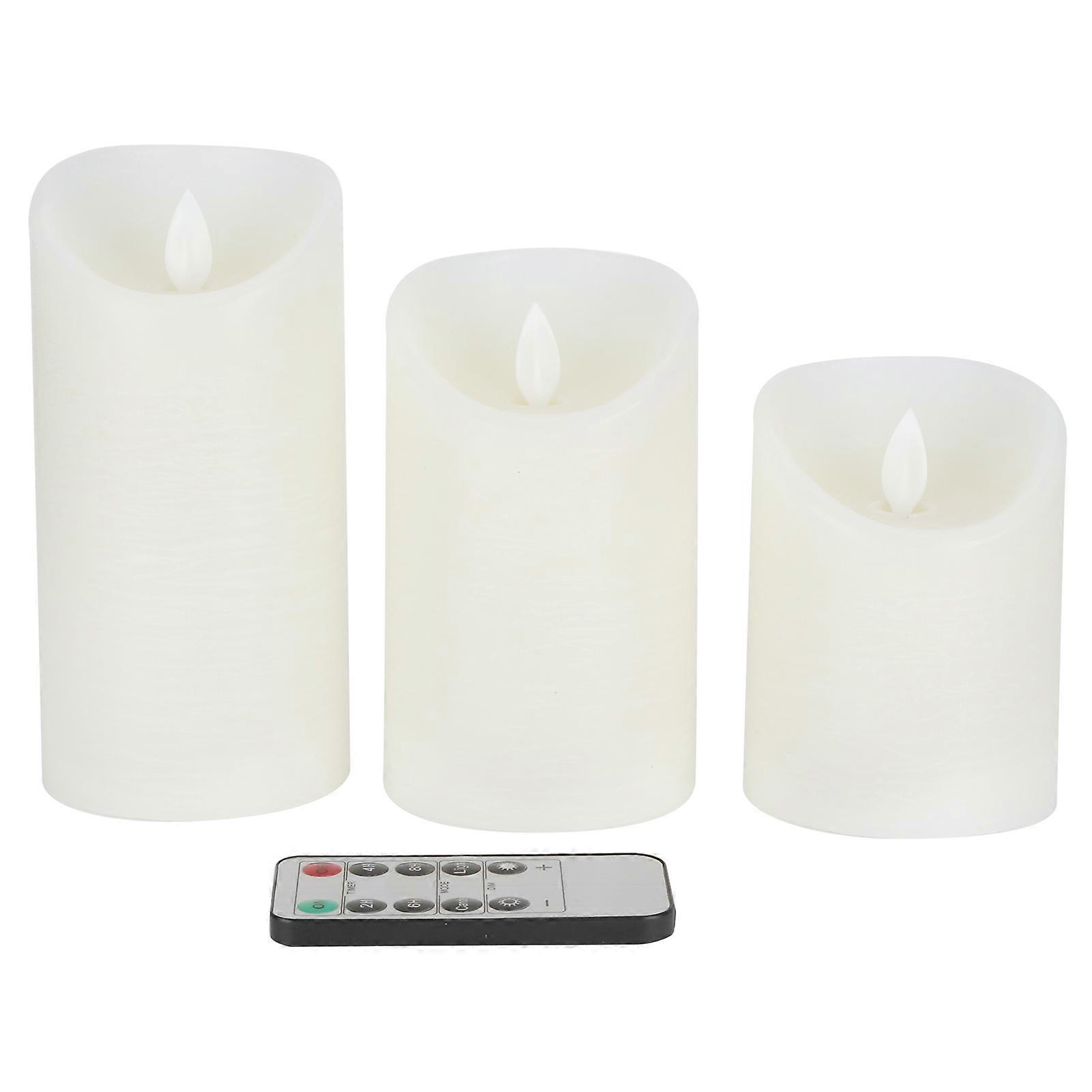 Flickering Flameless Candles 3PCS LED Light Set Battery Operated Wax Effect Candle for Holiday Home Decoration