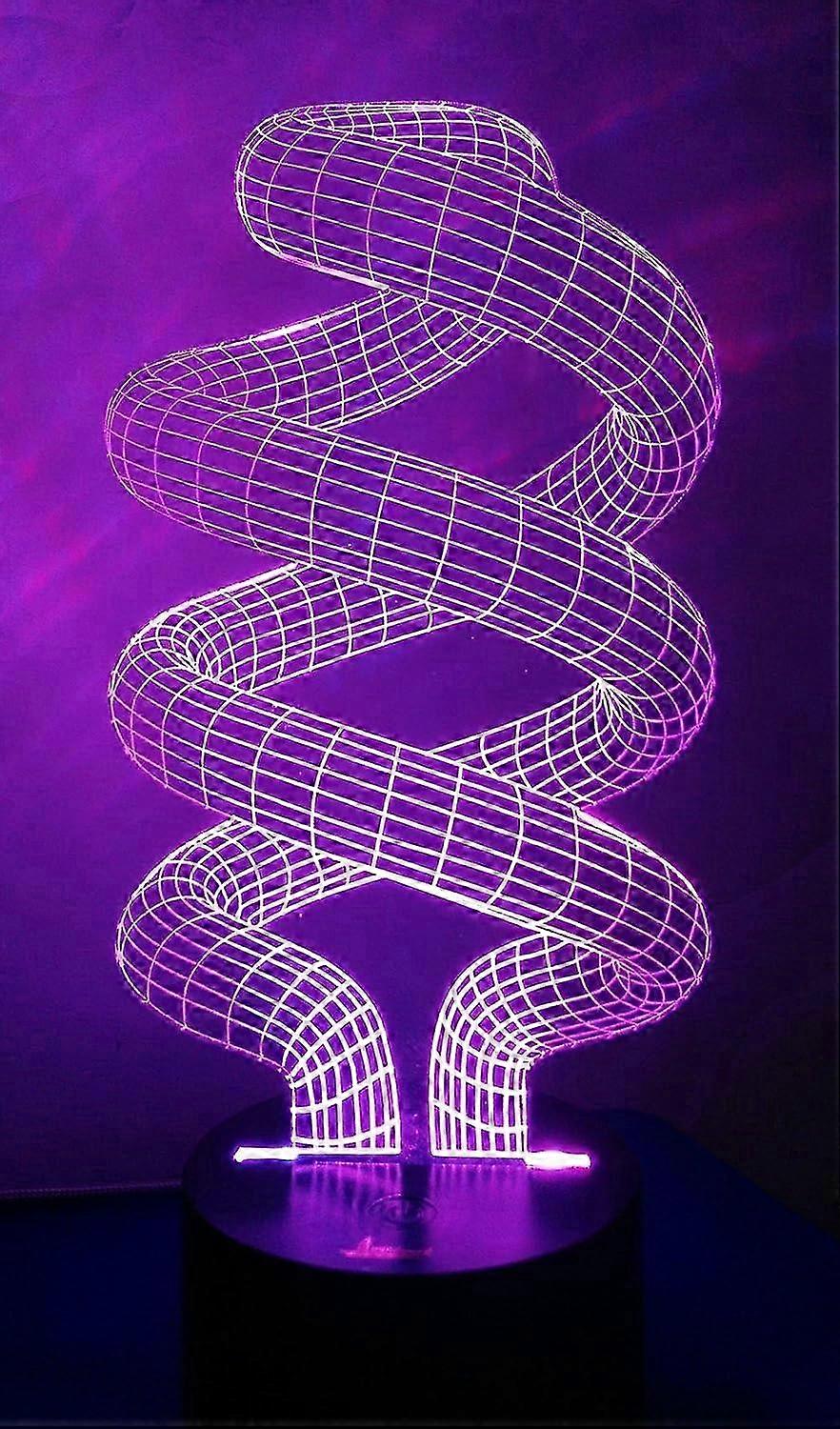 Spiral Tornado 3D Night Light LED Illusion Lamp Bedside Desk Table Lamp