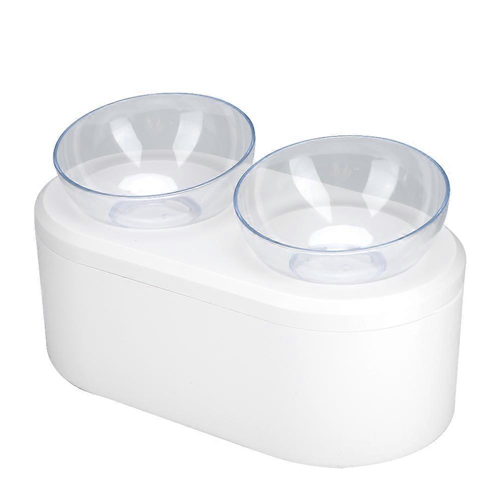 Multi-Function Double Pet Feeding Bowls for Cats and Puppies - Heightening Design, Side Turn Prevention, Storage Solutions