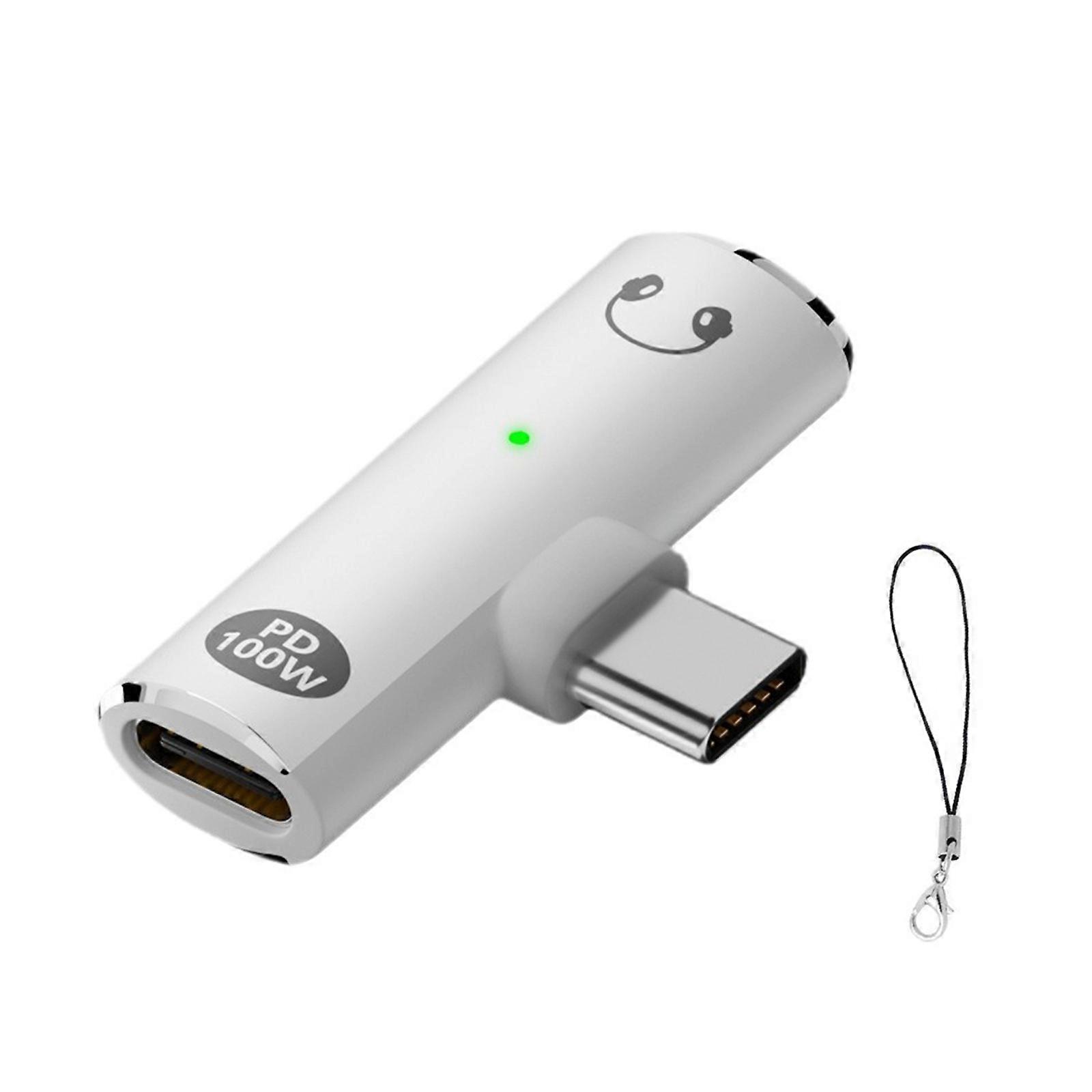 Easy Carry & Use Low Latency USB Type C To 3.5mm Radio Adapter, Portable Auxiliary Connector For Smartphones And Tablets White