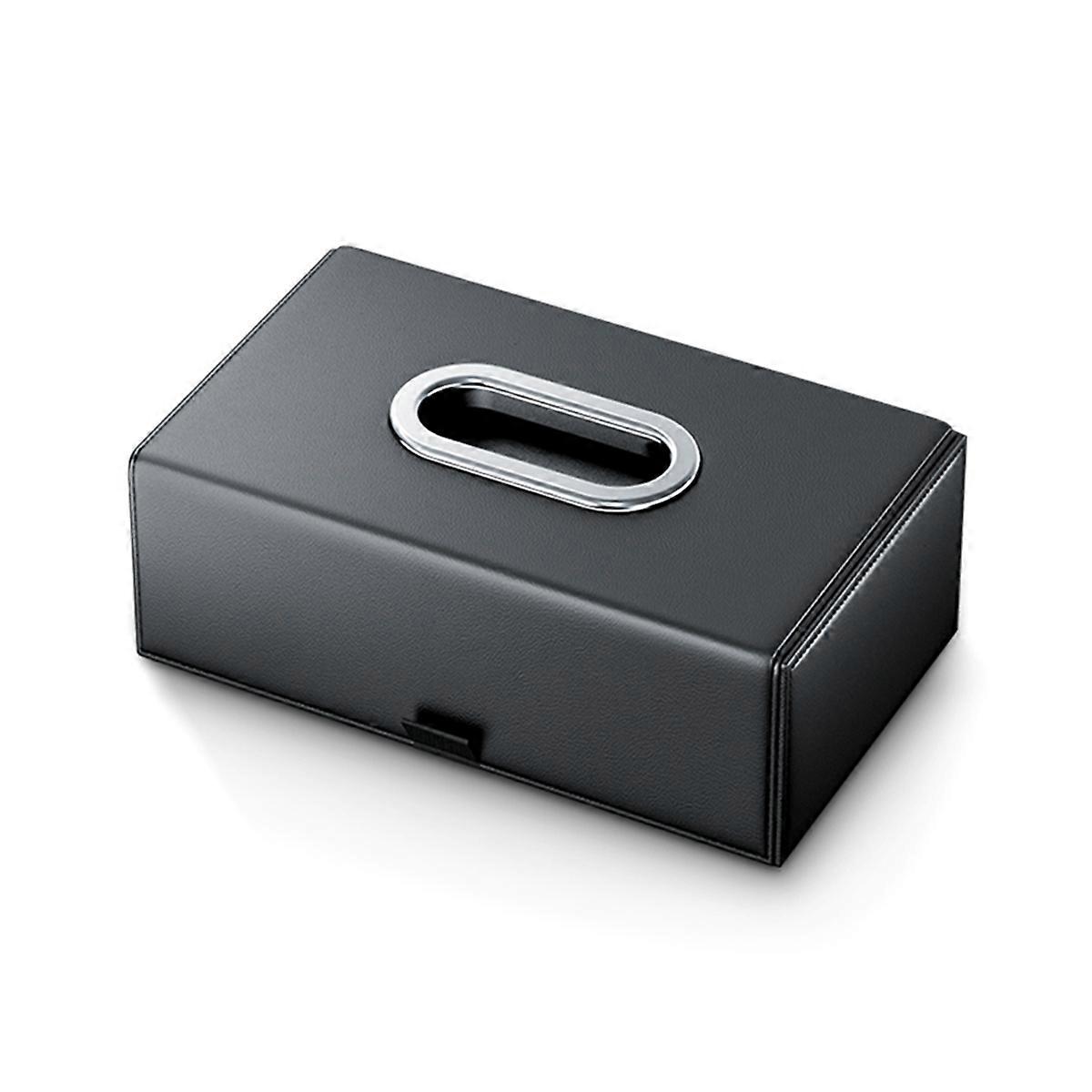 Holder Leather Car Center Console Armrest Napkin Box with Fix Strap