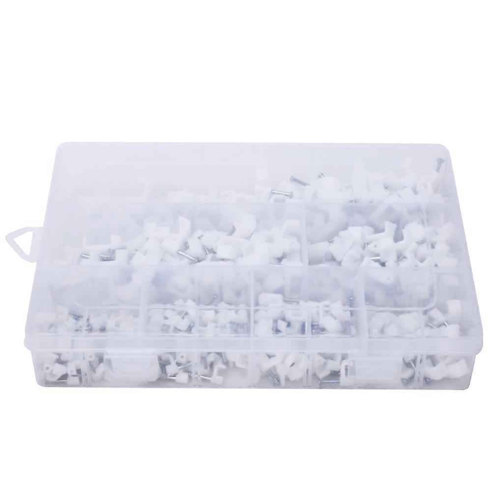 350pcs Nail Clip 4-14mm Cable Wire Square Fastener Wall Holder Assorted Kit
