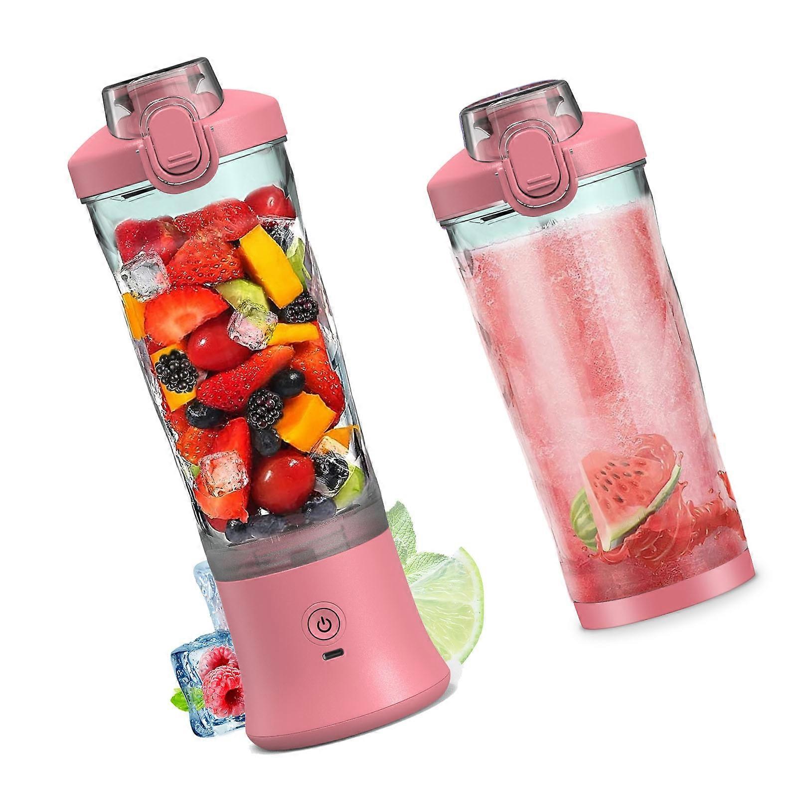 Portable Blender 600ml Personal Size Juicer Cup for Shakes and Smoothies with 6 Blades 150 Watt Waterproof Rechargeable Handheld Blender Cup for Trav