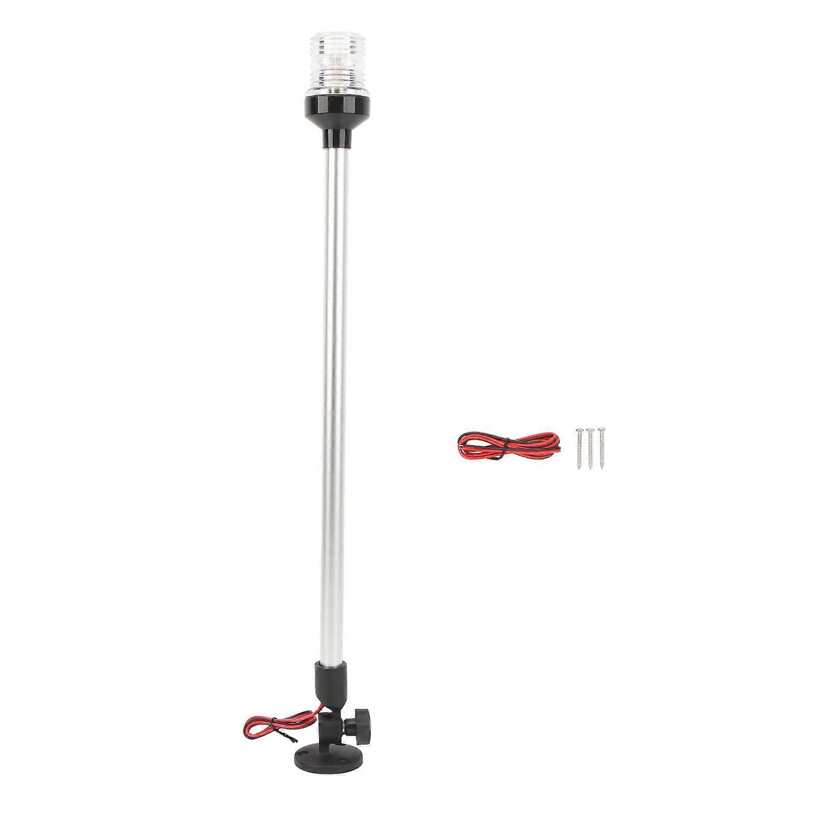 Feu d'ancrage de bateau 24 pouces, rotatif à 360°, éclairage de poupe à LED, base en alliage d'aluminium, pour yachts, noir