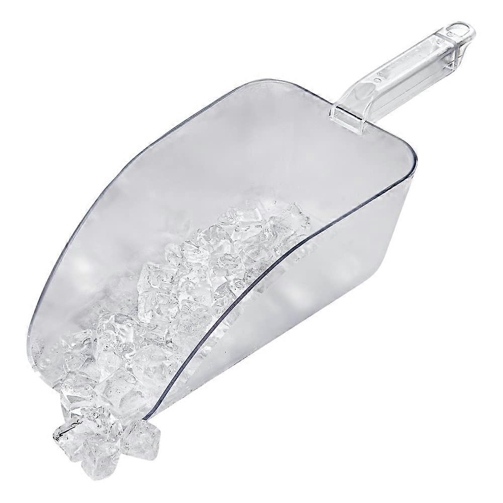 64 Ounce Ice Scoop with Flat Bottom and Beveled Edge, Clear PC Plastic Food Scoop for Ice and Dry Ingredients