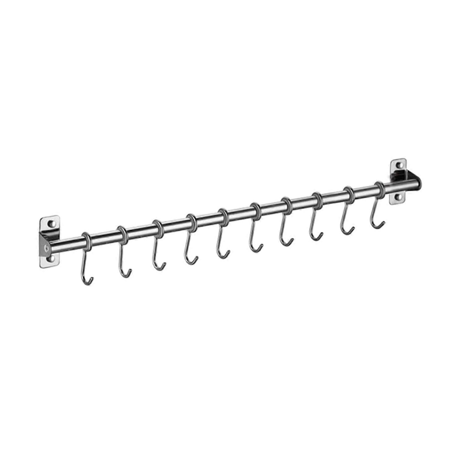 yaoqijie Wall Mounted Utensil Rack Stainless Steel Hanging Kitchen Rail with 6/8/10 Removable Hooks Hanger Organizer Lasting (Color : 4)